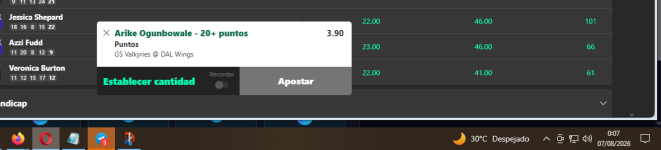 Captura de cuota