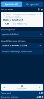 Captura de cuota