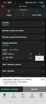 Captura de cuota