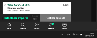 Captura de cuota