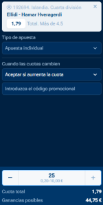 Captura de cuota