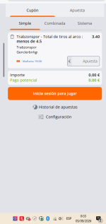 Captura de cuota