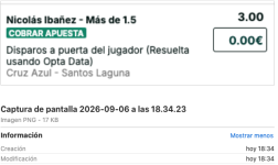 Captura de cuota