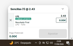 Captura de cuota
