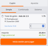 Captura de cuota