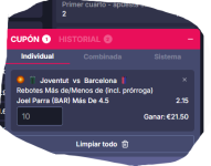 Captura de cuota