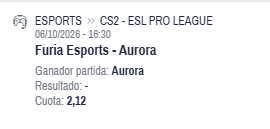 Captura de cuota