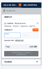 Captura de cuota