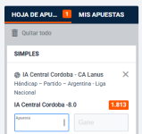 Captura de cuota